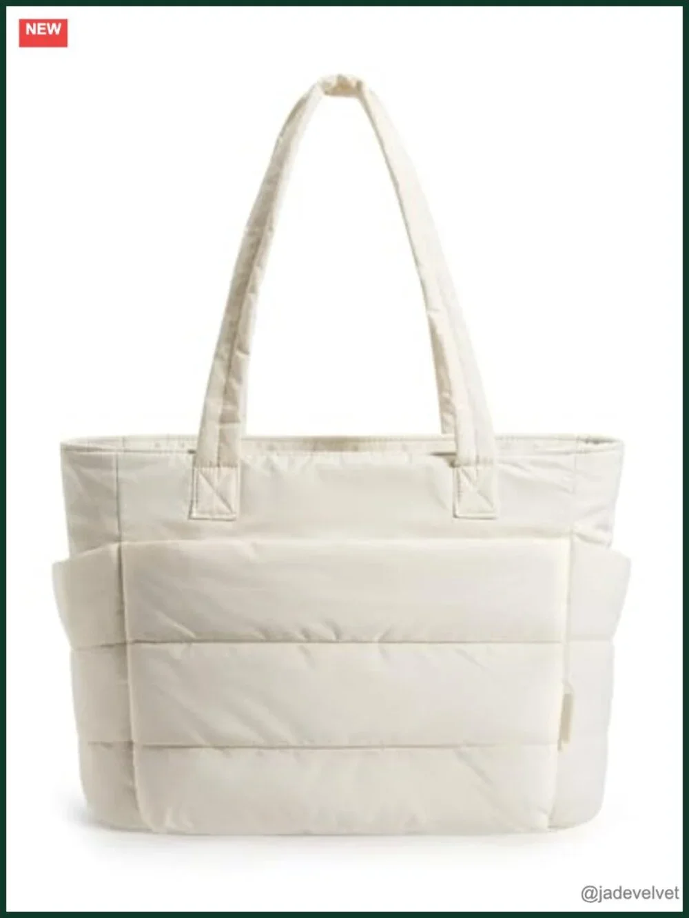 Lightweight Puffy Tote Bag with Compartments Shoulder Handbag Travel Work Gym